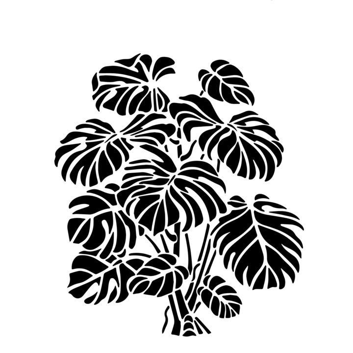 Sablon Eni Design A4, Monstera Bouquet, plastic, maro