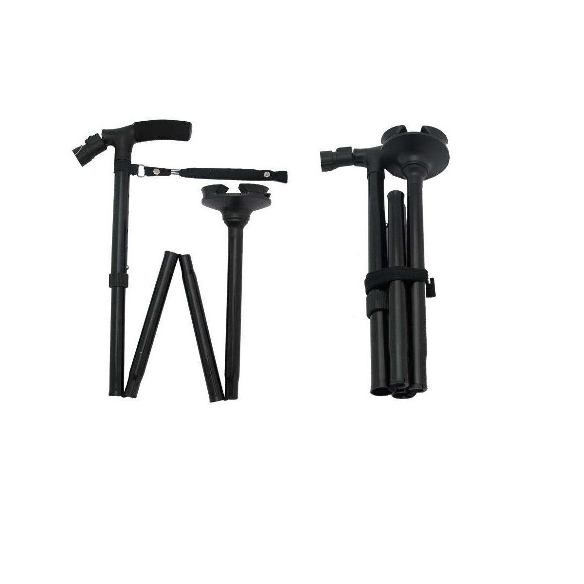 Baston cu talpa si lanterna pliabil CB-27