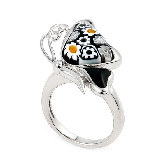 Inel argint cu sticla de murano in forma de fluturas BeSpecial ISX0280 Argint 925 fara nichel, rodiat, sticla de Murano si rasina