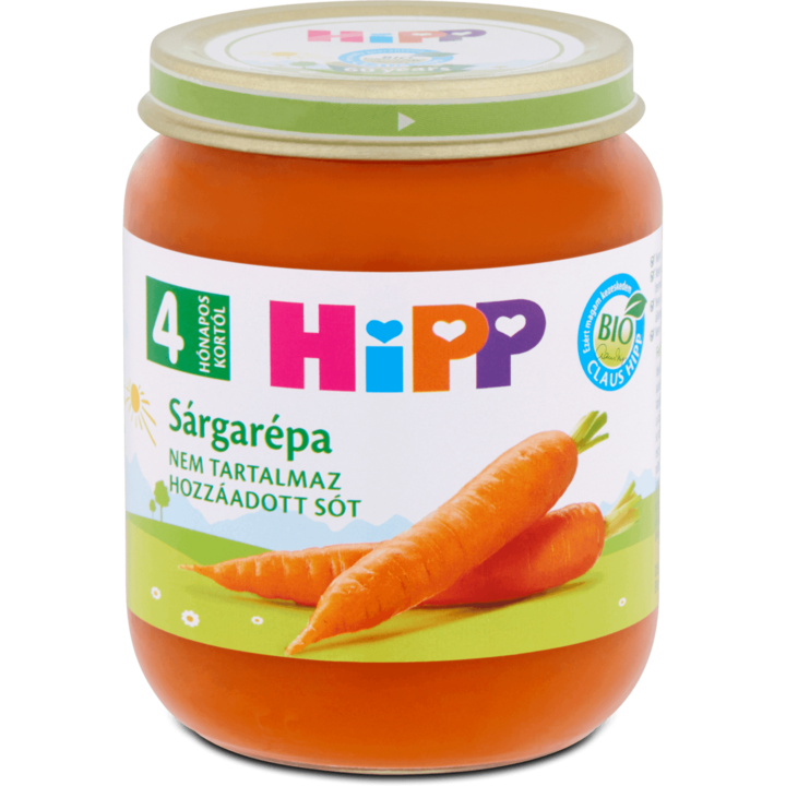 Hipp Bébiétel sárgarépa főzelék, 4 hónapos kortól, 125 g