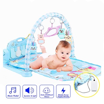 Saltea de joaca muzicala interactiva Baby Piano 5 in 1, Fetite si Baieti Centru de activitati pentru bebelusi, Albastru AK5012 Saltea de joaca muzicala interactiva Baby Piano 5 in 1, Fetite si Baieti Centru de activitati pentru bebelusi, Albastru AK5012