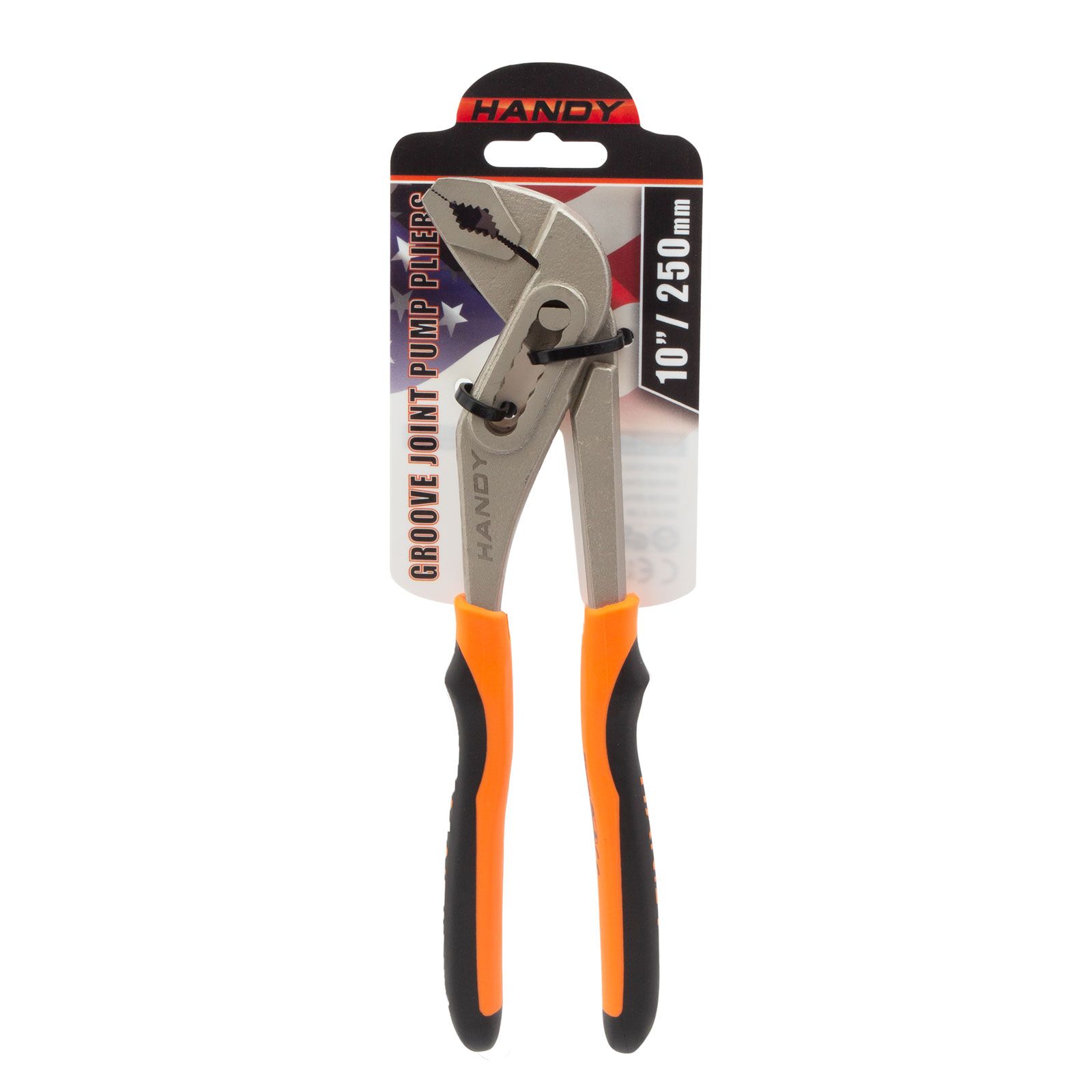 Cleste 45° pentru tevi Handy, Din otel crom-vanadiu HRC42-48 si cauciuc antiderapant, 25 cm, Negru/Portocaliu