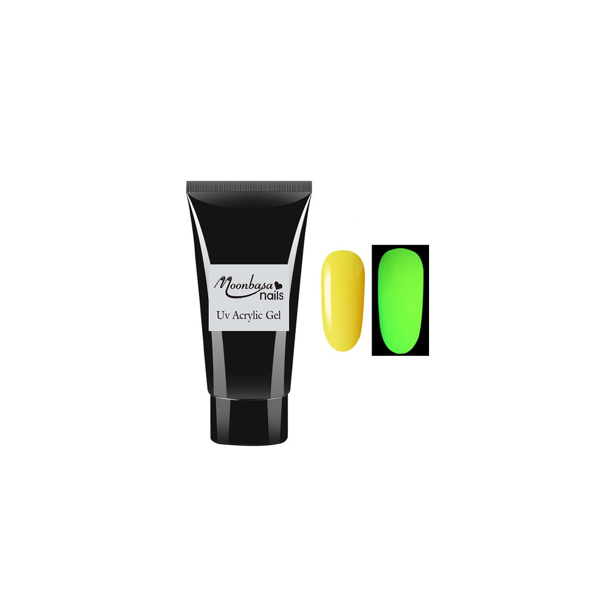 Gel acrilic Fusion AcrylGel Tubes MoonbasaNails, Green Neon/Yellow #026, 30ml