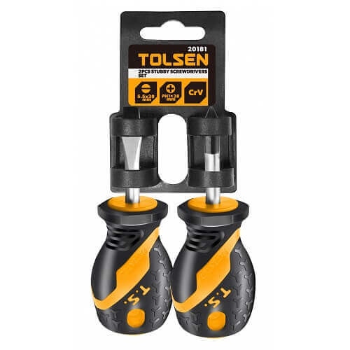 Set surubelnite scurte profesionale,dreapta 6.5 x 38 mm + PH2 x 38 mm,Cr-V,Tolsen GRIPro 20181