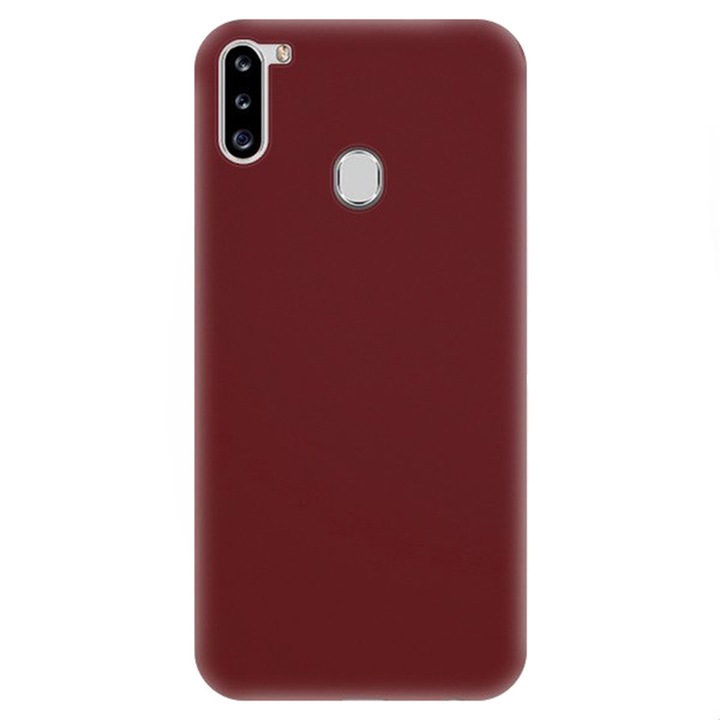 Husa G-Tech Liquid, Ultra Slim, din silicon high tech, Samsung Galaxy A21, Visiniu