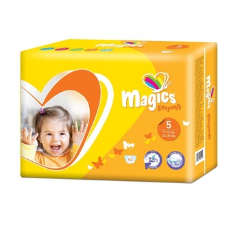 Scutece Magics Easysoft Marime 5 Junior, 11-25 kg, 42 bucati Scutece Magics Easysoft Marime 5 Junior, 11-25 kg, 42 bucati
