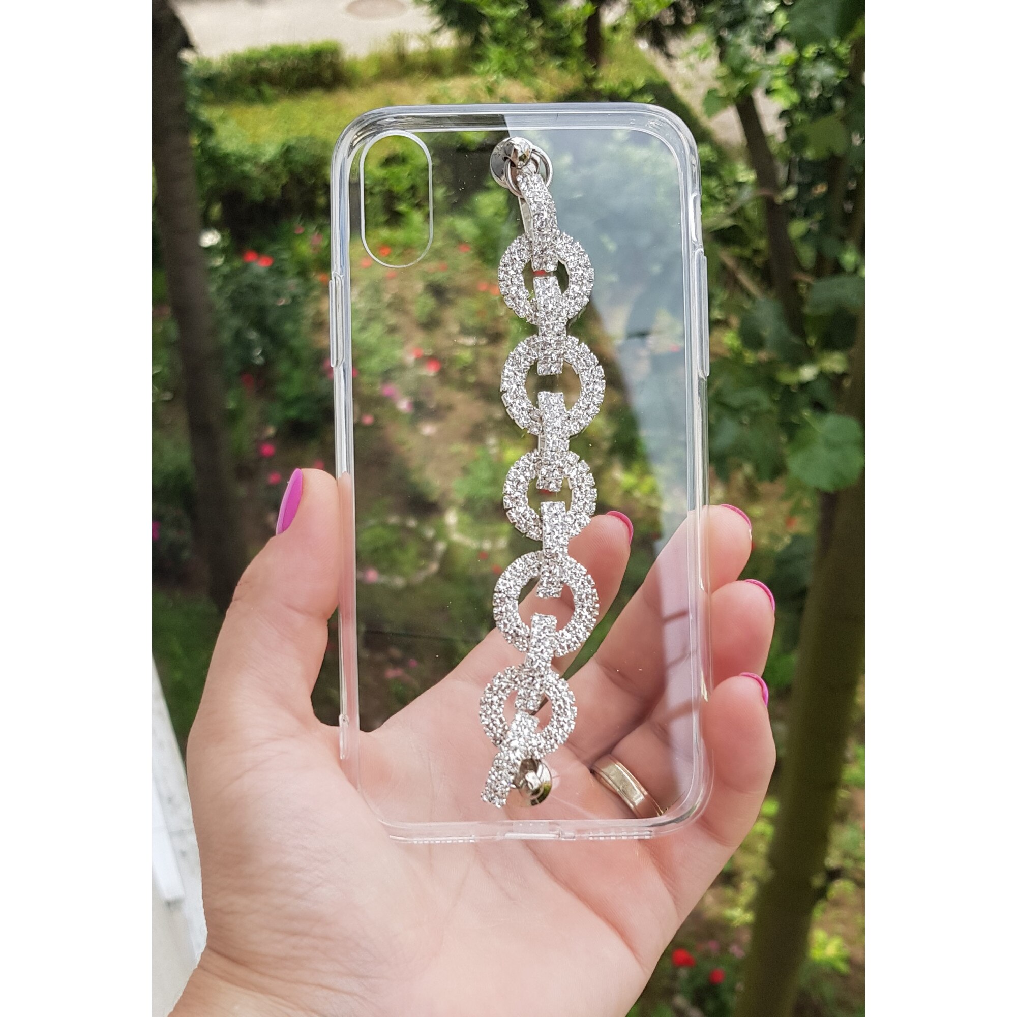 Силиконов капак + гривна с камъчета iPhone XR - eMAG.bg