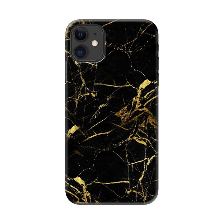 Husa cu foita de aur 24K pentru Iphone 11, culoare Glitter black