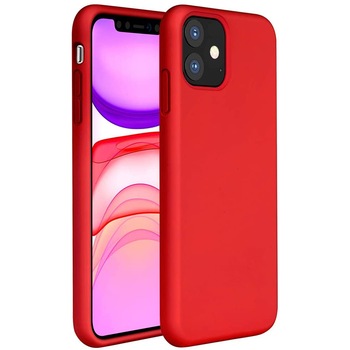 Husa protectie compatibila cu iPhone 11, ultra slim, silicon Rosu, interior din microfibra, PlanetPhone Husa protectie compatibila cu iPhone 11, ultra slim, silicon Rosu, interior din microfibra, PlanetPhone