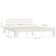 Cadru de pat cu tablie vidaXL, alb, 160x200 cm, lemn masiv de pin, 283158