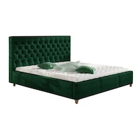 pat tapitat kaan verde mobambient cu tablie inalta chesterfield din catifea somiera metalica rabatabila lada de depozitare pentru saltea 160 x 200 cm imagen 34_0_
0