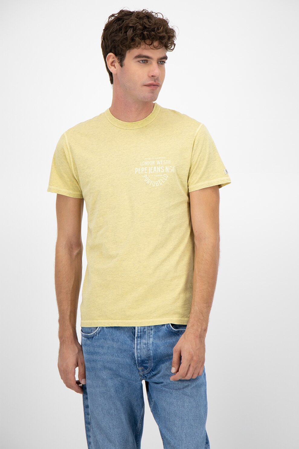 Pepe Jeans London, Tricou regular fit de bumbac Mason, Galben