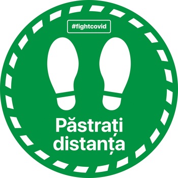 Autocolant distantare Covid-19, ADC5, cerc, verde, 30 x 30 cm Autocolant distantare Covid-19, ADC5, cerc, verde, 30 x 30 cm