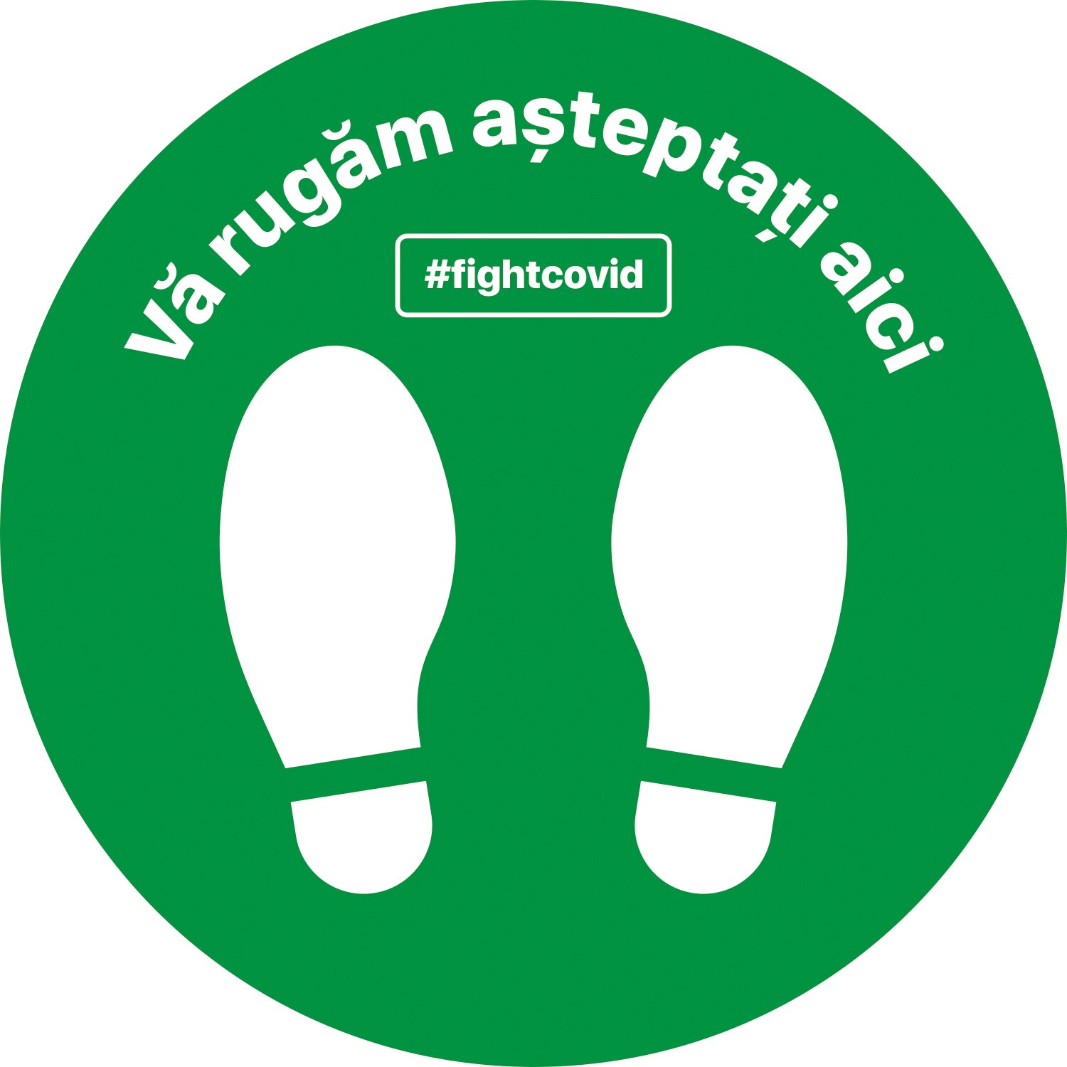 Autocolant distantare Covid-19, ADC1, cerc, verde, 30 x 30 cm