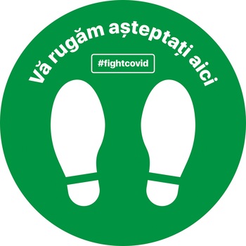 Autocolant distantare Covid-19, ADC1, cerc, verde, 30 x 30 cm Autocolant distantare Covid-19, ADC1, cerc, verde, 30 x 30 cm
