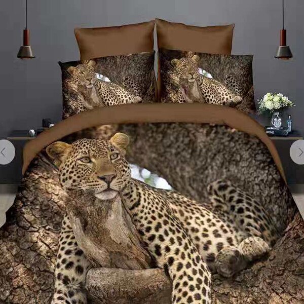 Lenjerie de pat 3D digital print 4 piese, Pucioasa, Panther V3