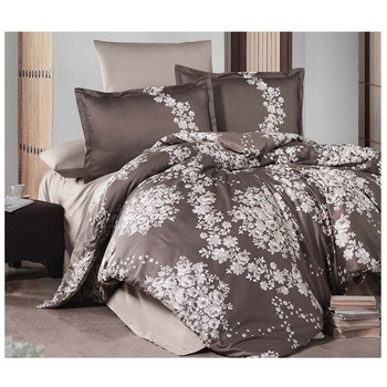 Lenjerie de pat dublu 4 piese, satin de lux, Melrose V1 Lenjerie de pat dublu 4 piese, satin de lux, Melrose V1