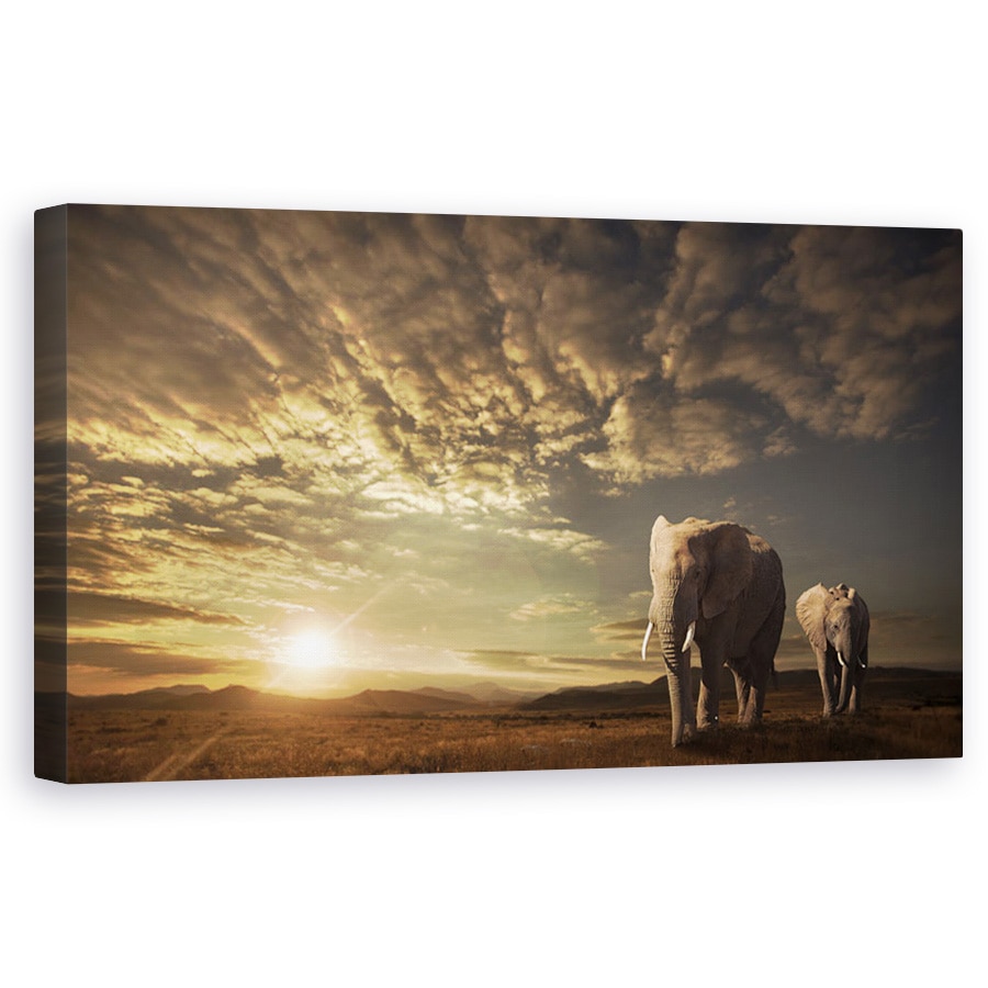 Tablou Canvas - Mersul Pe Jos in Savana, Elafanti, Africa, Safari, 60 x 120 cm