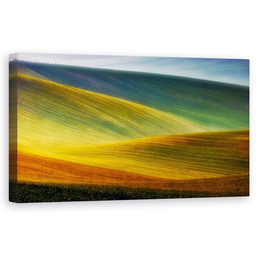 Tablou Canvas - Campuri De Primavara, Domenii, Straturi, Dealuri, 60 x 120 cm