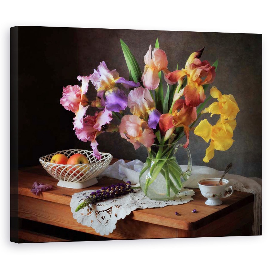Tablou Canvas - Natura Moarta Cu Irisuri Si Mere, 60 x 75 cm