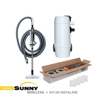 Aspirator centralizat Sunny Big 350 mp, on/off, set perii + furtun de 9 m, kit de instalare 4 prize Aspirator centralizat Sunny Big 350 mp, on/off, set perii + furtun de 9 m, kit de instalare 4 prize