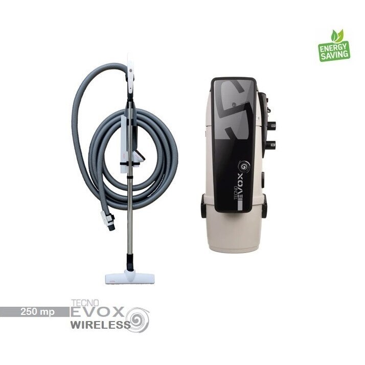 Aspirator centralizat Tecno Evox 250 mp, on/off, set perii + furtun de 9 m, fara kit de instalare