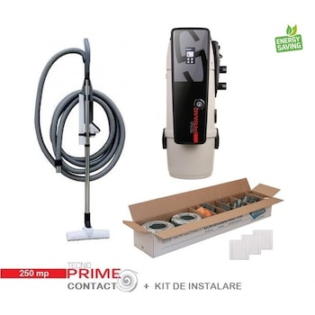Aspirator centralizat Tecno Prime cu display touchscreen 250 mp, set perii + furtun de 9 m, kit de instalare 3 prize Aspirator centralizat Tecno Prime cu display touchscreen 250 mp, set perii + furtun de 9 m, kit de instalare 3 prize