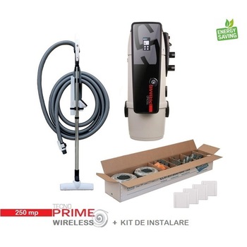 Aspirator centralizat Tecno Prime cu display touchscreen 250 mp, on/off, set perii + furtun de 9 m, kit de instalare 4 prize Aspirator centralizat Tecno Prime cu display touchscreen 250 mp, on/off, set perii + furtun de 9 m, kit de instalare 4 prize