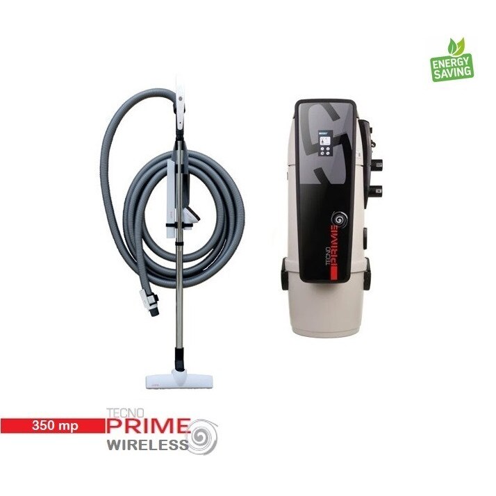 Aspirator centralizat Tecno Prime cu display touchscreen 350 mp, on/off, set perii + furtun de 9 m, fara kit de instalare