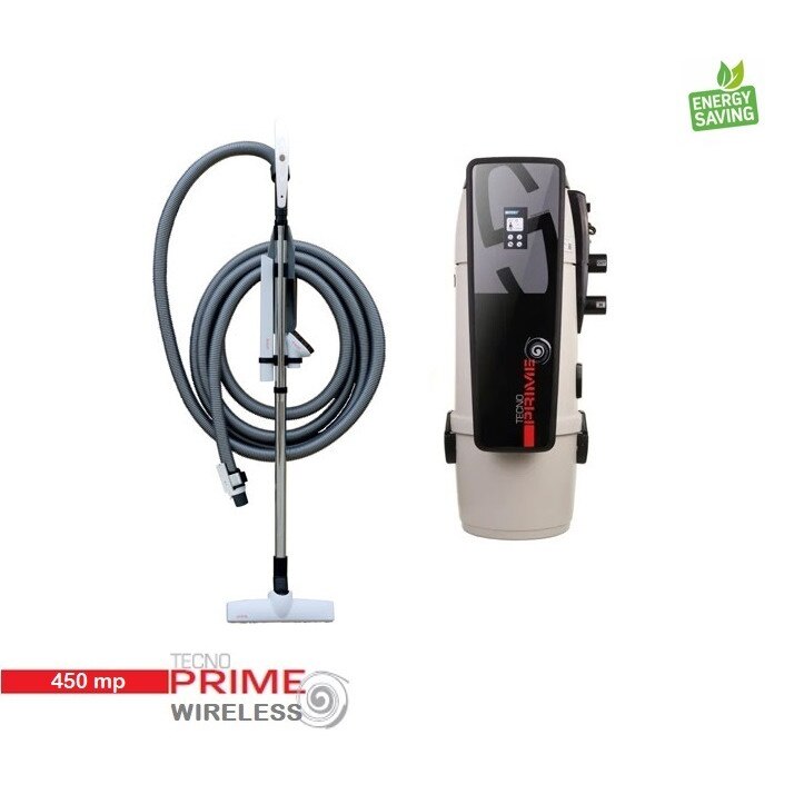 Aspirator centralizat Tecno Prime cu display touchscreen 450 mp, on/off, set perii + furtun de 9 m, fara kit de instalare