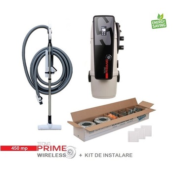 Aspirator centralizat Tecno Prime cu display touchscreen 450 mp, on/off, set perii + furtun de 9 m, kit de instalare 3 prize Aspirator centralizat Tecno Prime cu display touchscreen 450 mp, on/off, set perii + furtun de 9 m, kit de instalare 3 prize