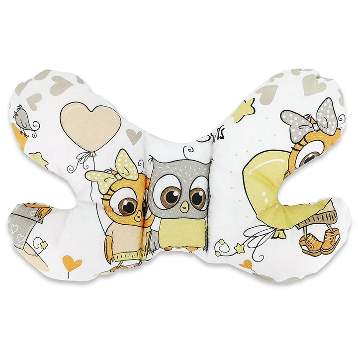Perna bebelusi Butterfly, MimiNu, Cute owls beige