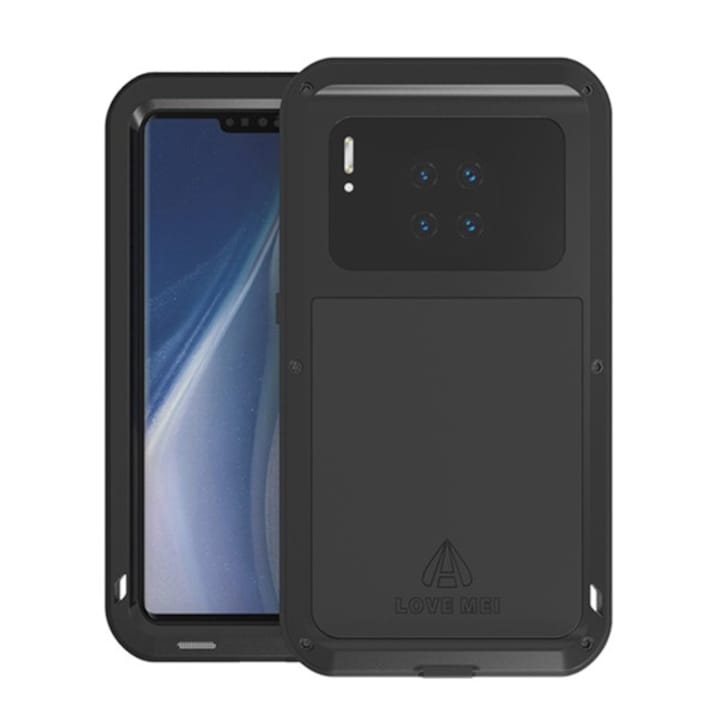 Huawei Mate 30 Pro Love mei defender telefonvédő gumi (erős ütésállóság, fém keret) fekete, gyártói csomagolás
