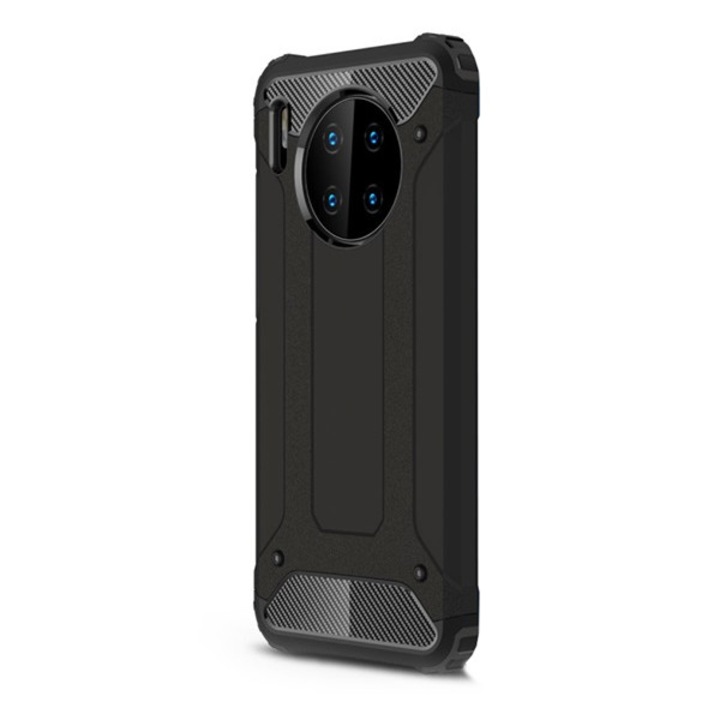 Mobiltelefon tok, kompatibilis, Huawei Mate 30 Gigapack defender műanyag telefonvédő (ütésállóság, légpárnás sarok, szilikon belső, fémhatás) fekete, gigapack csomagolás