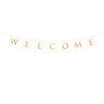Banner Welcome, Deco, Alb, 15 x 95 cm Banner Welcome, Deco, Alb, 15 x 95 cm