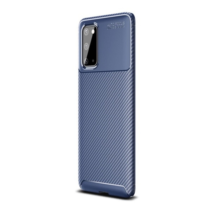 Gigapack szilikon mobiltelefon tok, ütésállóság, légpárnás sarok, karbon minta, sötétkék, kompatibilis: Samsung Galaxy S20 5G, SM-G981U, / Galaxy S20, SM-G980F