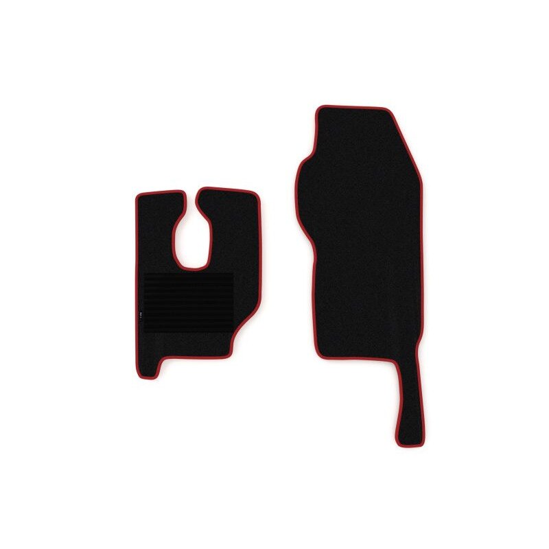 Set 2 covorase camion F-Core, velur, pentru MERCEDES ACTROS MP2 / MP3, 2002+, Negru - Rosu