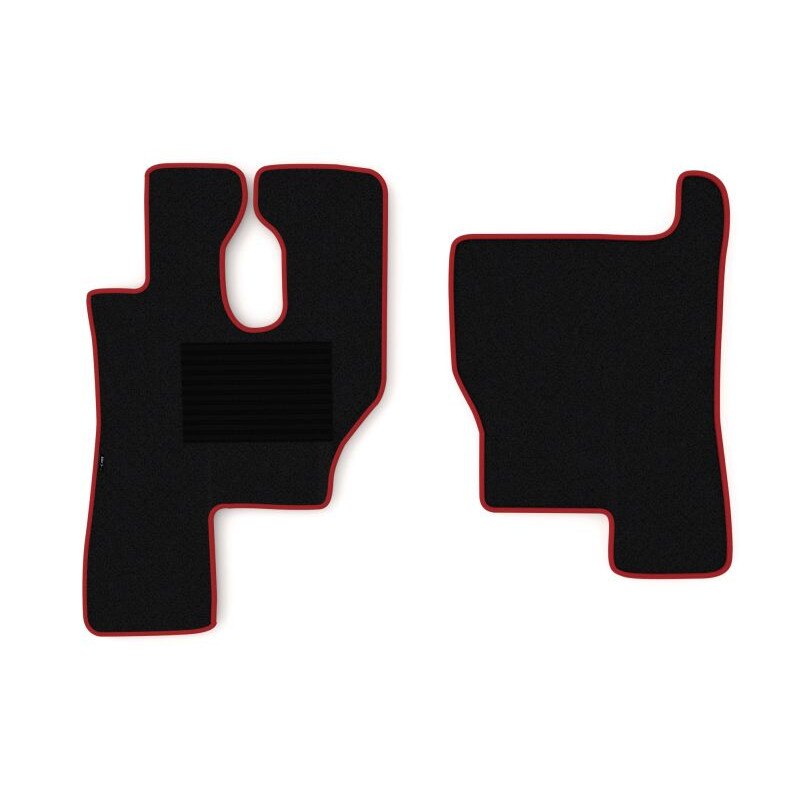 Set 2 covorase camion F-Core, velur, pentru MERCEDES ACTROS, 1996+, Negru - Rosu