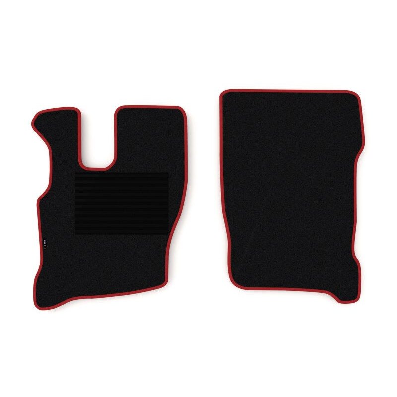 Set 2 covorase camion F-Core, velur, pentru IVECO EUROCARGO I-III, 1991 - 2015, Negru - Rosu