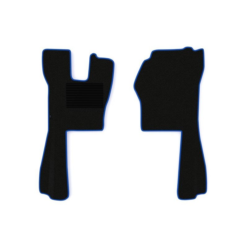 Set 2 covorase camion F-Core, velur, pentru SCANIA P,G,R,T, scaun pasager pneumatic, 2004+, Negru - Albastru