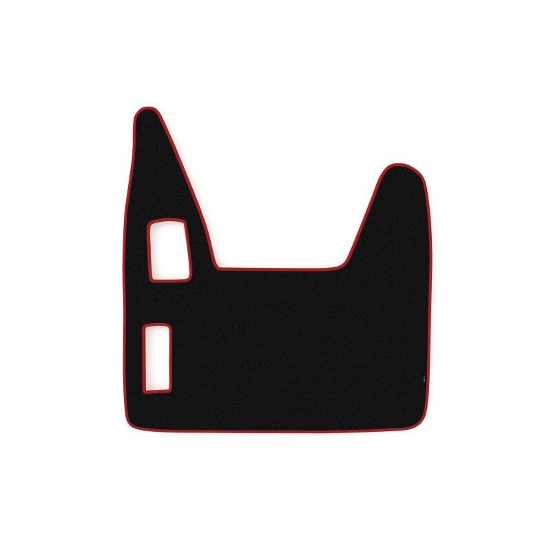 Covoras central cabina camion F-Core, velur, pentru DAF XF 95, transmisie manuala, 2002-2006 , Negru - Rosu