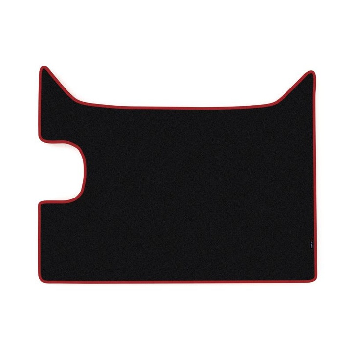 Covoras central cabina camion F-Core, velur, pentru DAF XF 105, transmisie manuala, 2005+, Negru - Rosu