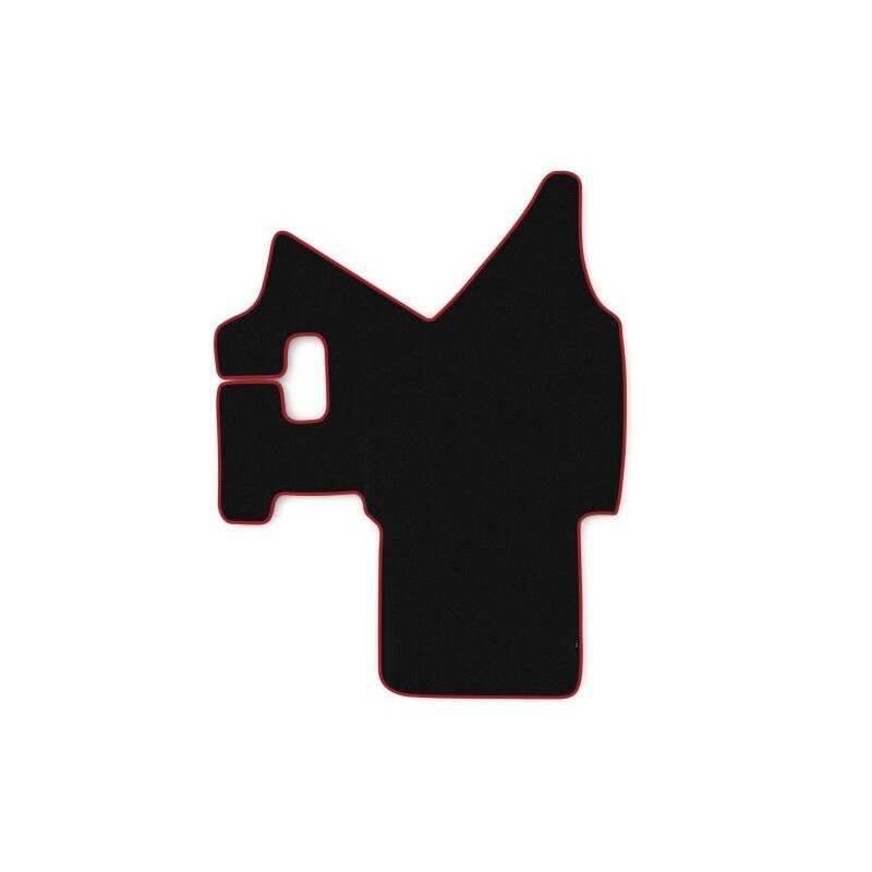 Covoras central cabina camion F-Core, velur, pentru IVECO STRALIS, cabina ACTIVE SPACE, transmisie manuala, 2002+ , Negru - Rosu