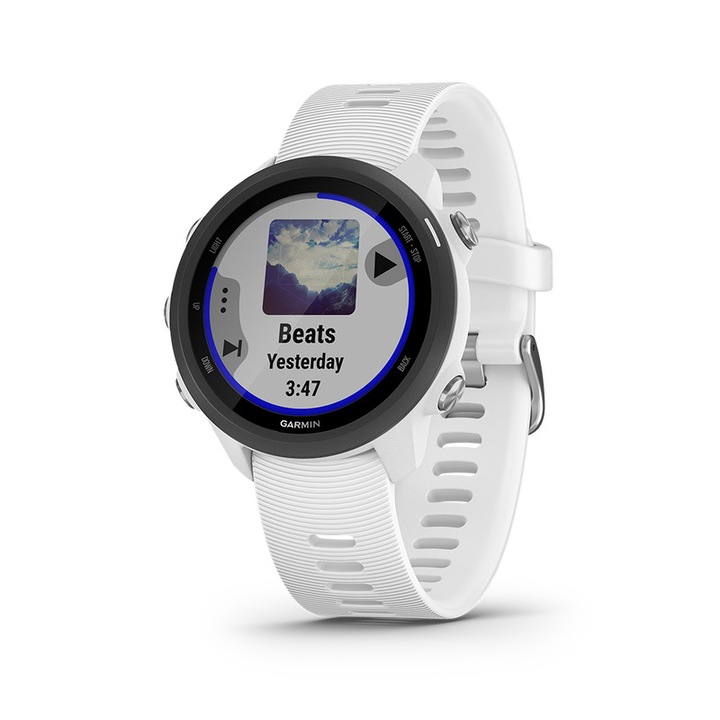 Часовник Smartwatch Garmin Forerunner 245, Music Edition, GPS, Silicone strap, White