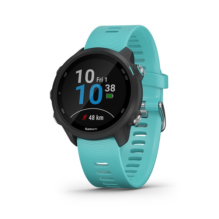 Часовник Smartwatch Garmin Forerunner 245, Music Edition, GPS, Silicone strap, Aqua