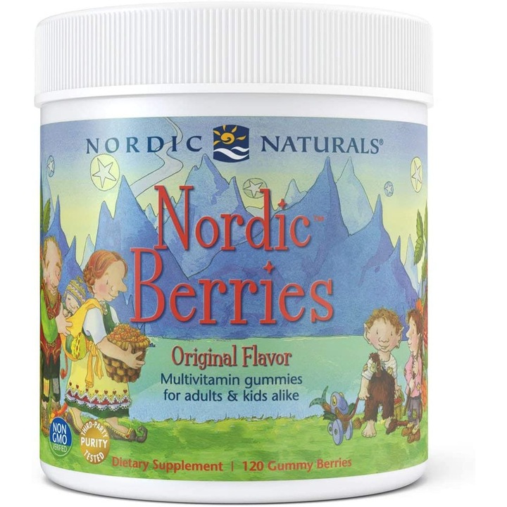 Хранителна добавка Nordic Naturals Nordic Berries Мултивитамини, оригинален вкус 120 смолисти плодове