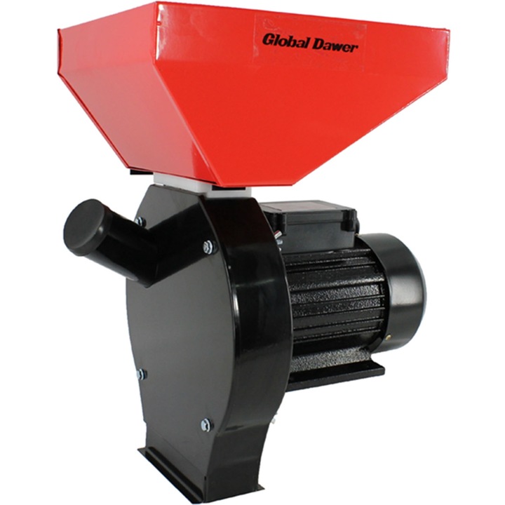 Moara electrica cuva mare pentru cereale, boabe si stiuleti(2 in 1), Global Dawer, 3500 W, 200 kg/h
