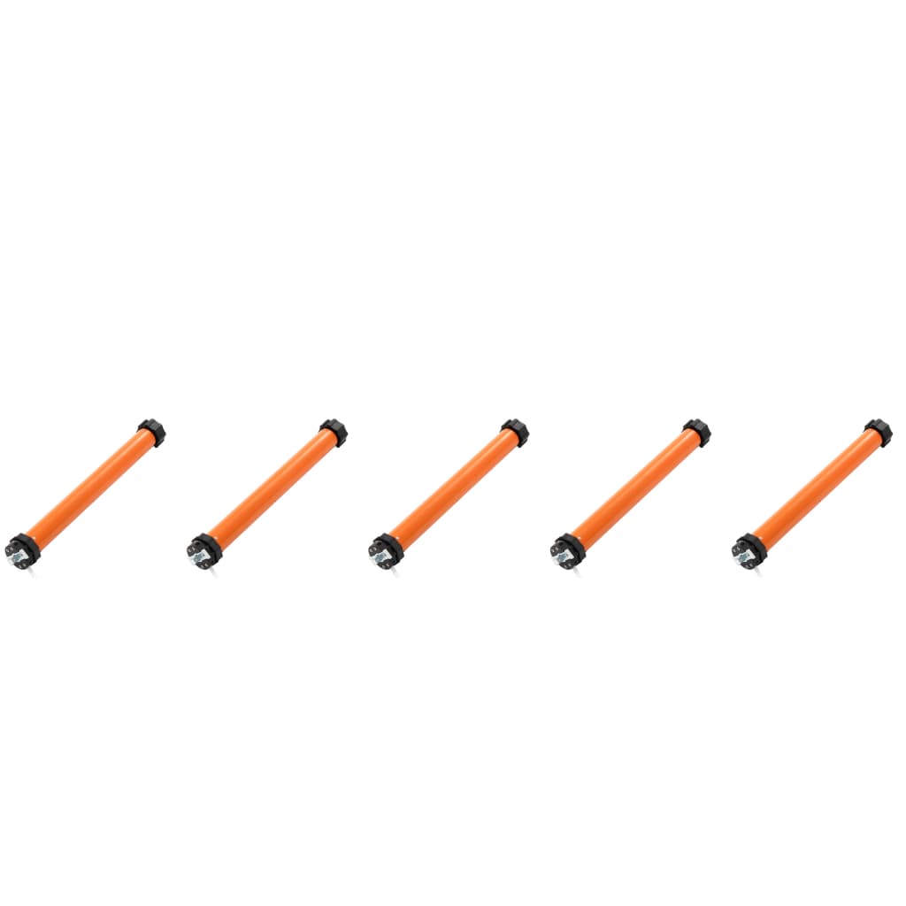 Set de 5 motoare tubulare vidaXL, Metal, 20 nm/45 mm, Portocaliu