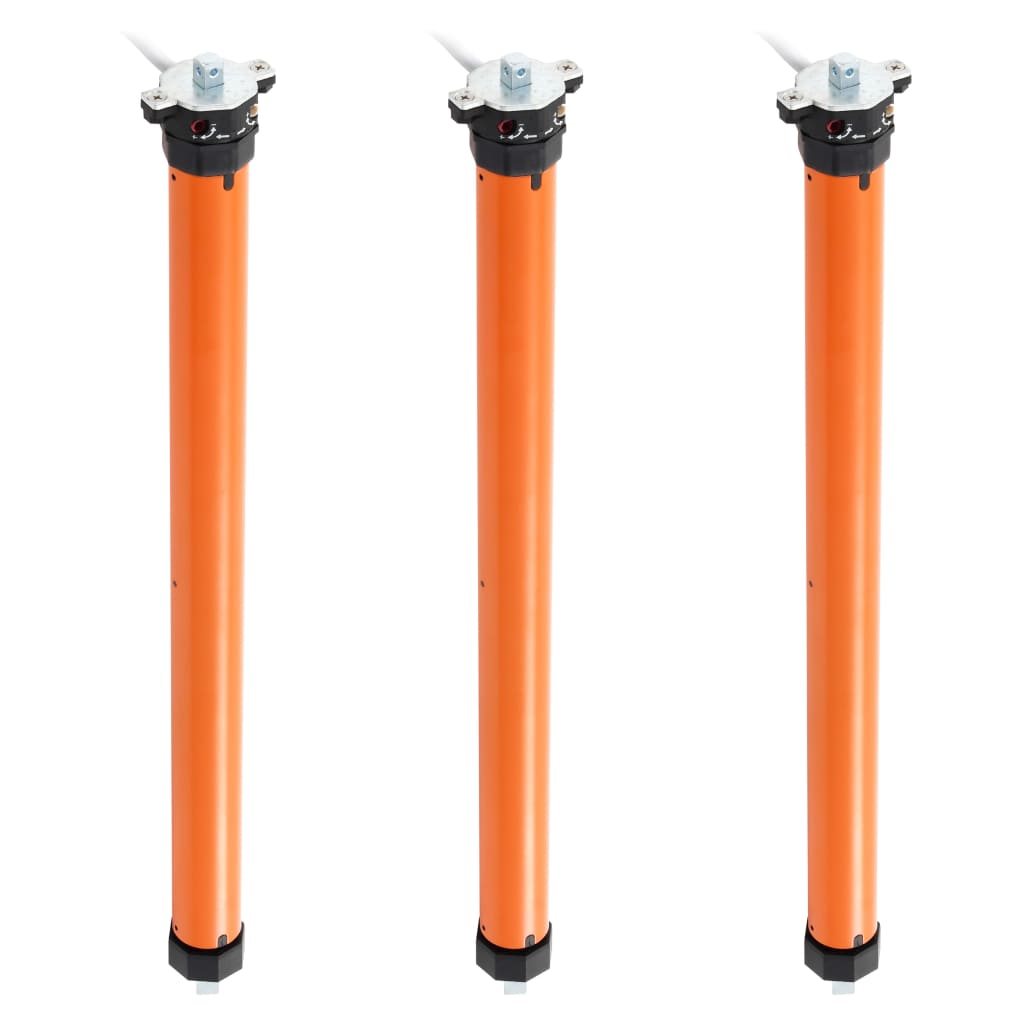 Set de 3 motoare tubulare vidaXL, Metal, 10 nm/35 mm, Portocaliu