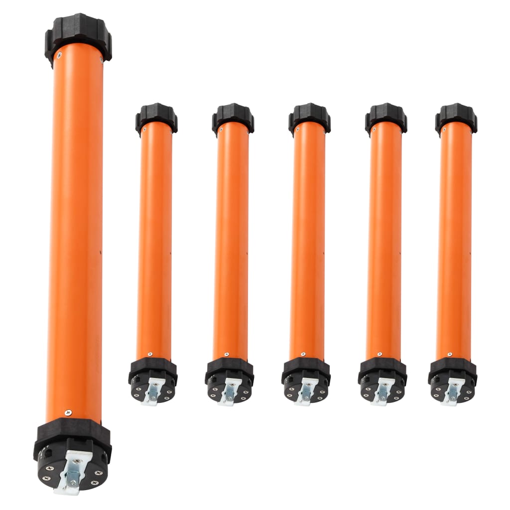 Set de 6 motoare tubulare vidaXL, Metal, 10 nm/45 mm, Portocaliu